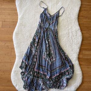 Button Front Kerchief Hem Sundress